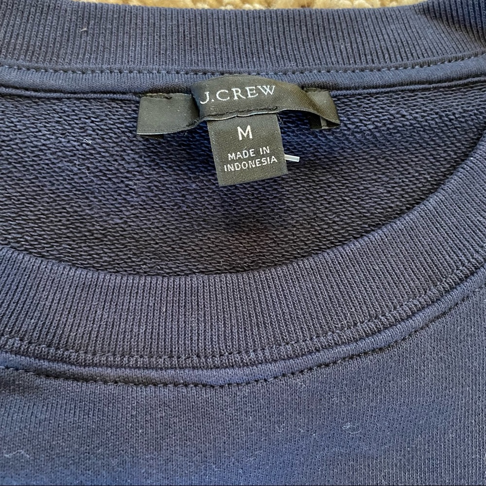 J Crew University Terry "Après Ski" Sweatshirt Navy Size Medium - Picture 6 of 10
